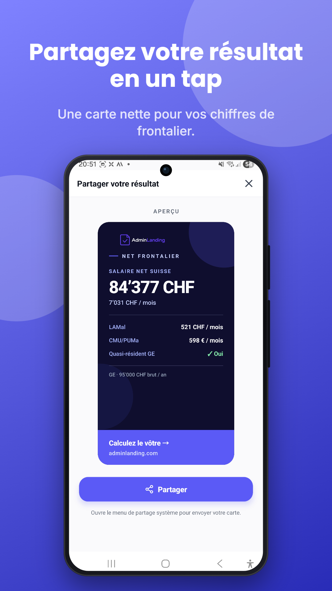 Partagez le résultat